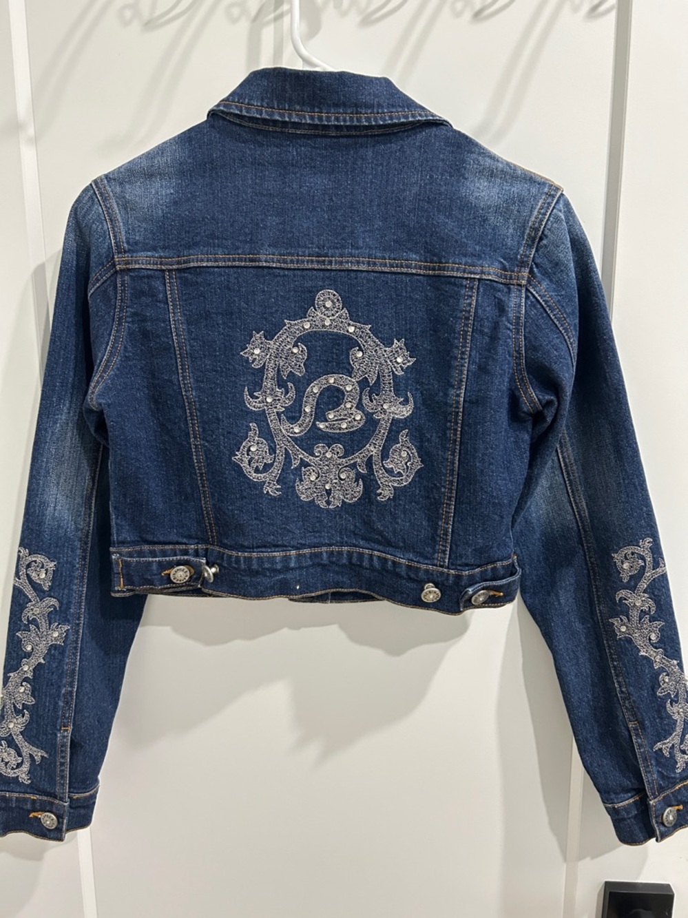 Bebina Cropped Embellished Denim Jacket |Size Small - Picture 6 of 16